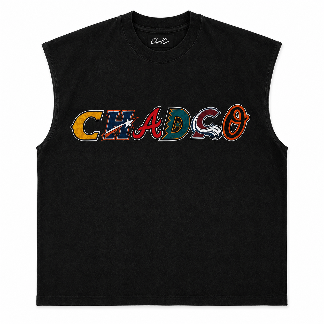 “The Acronym” Black Sleeveless Tee